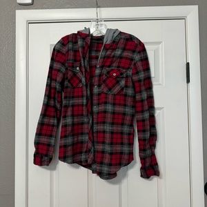 Flannel with hoodie